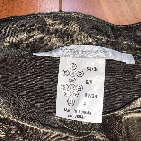 Retro Y2K Cote Femme Bateau Floral Neck Tie Stretch Top - Picture 5 of 8